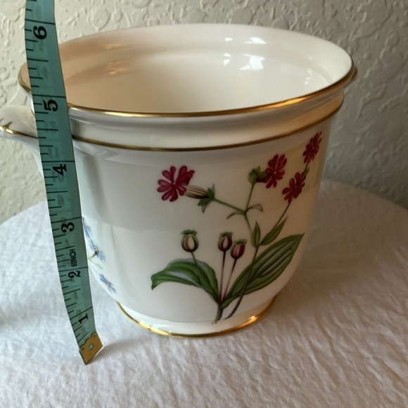 Minton: Meadow smooth pattern Cachepot- Bone China- Made in England- Gold Trim - Picture 16 of 16